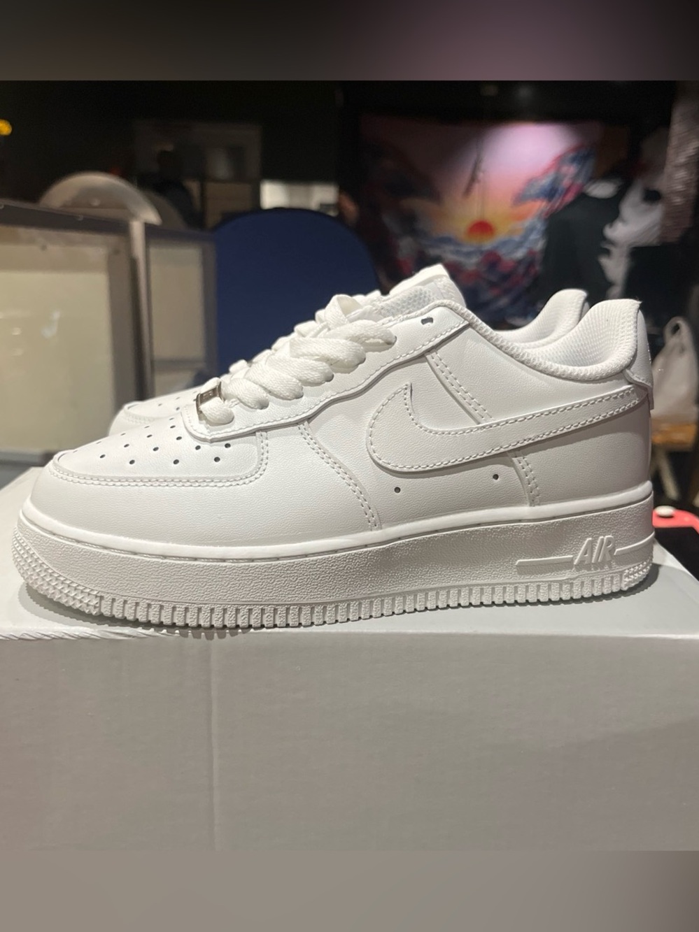 Nine Air Force One White Low-Top Athletic Sneakers